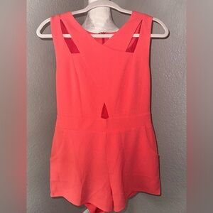 J.O.A. Coral Sleeveless Cross-Front Romper shorts